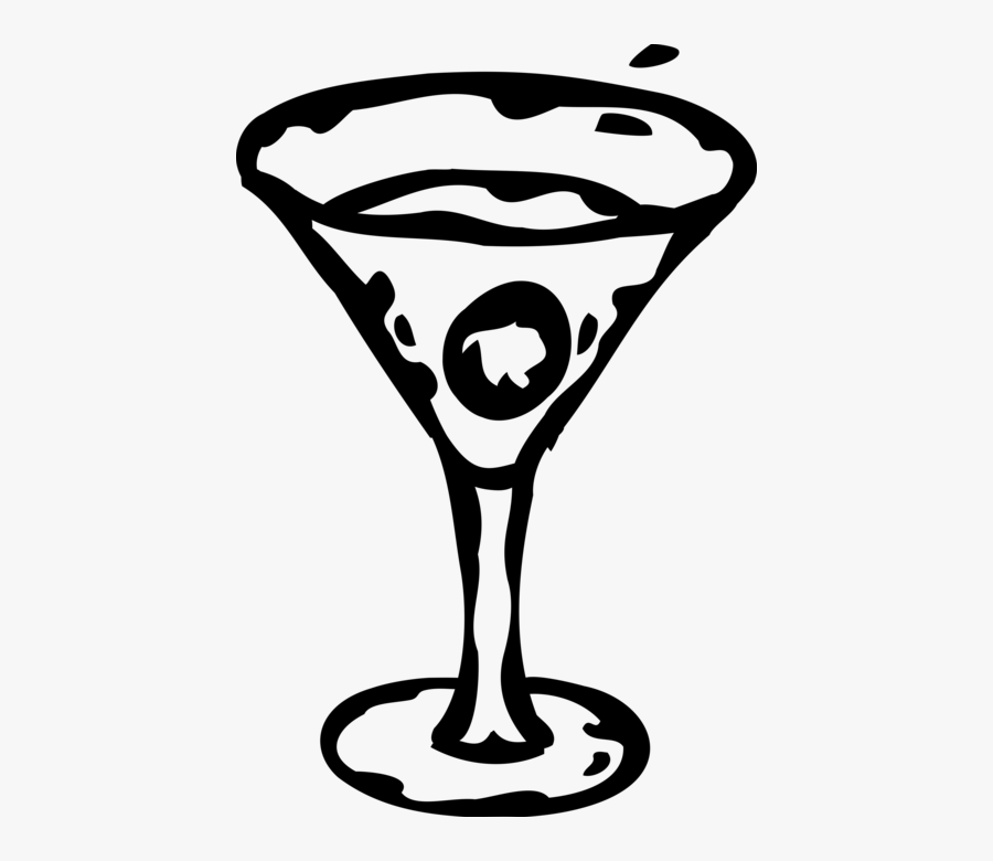 Vector Illustration Of Alcohol Beverage Martini Cocktail - Martini Glass, Transparent Clipart