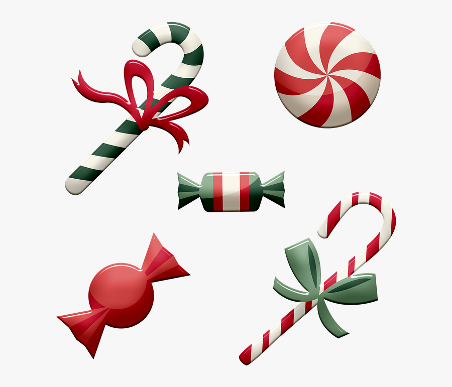Christmas Candy, Candy Cane, Peppermint, Red, Green - Christmas, Transparent Clipart