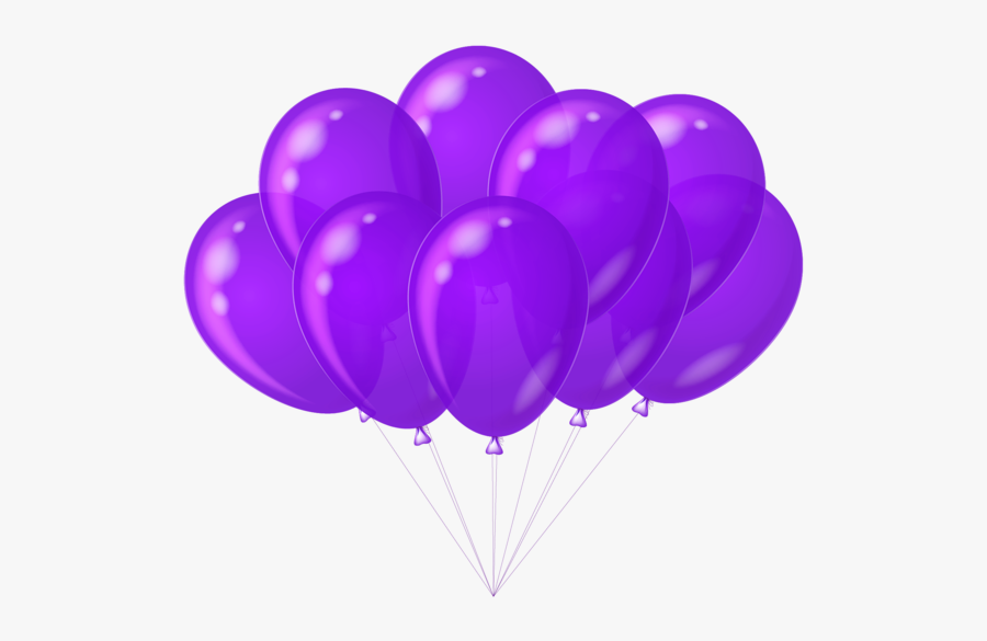 Purple Birthday Balloons Png, Transparent Clipart