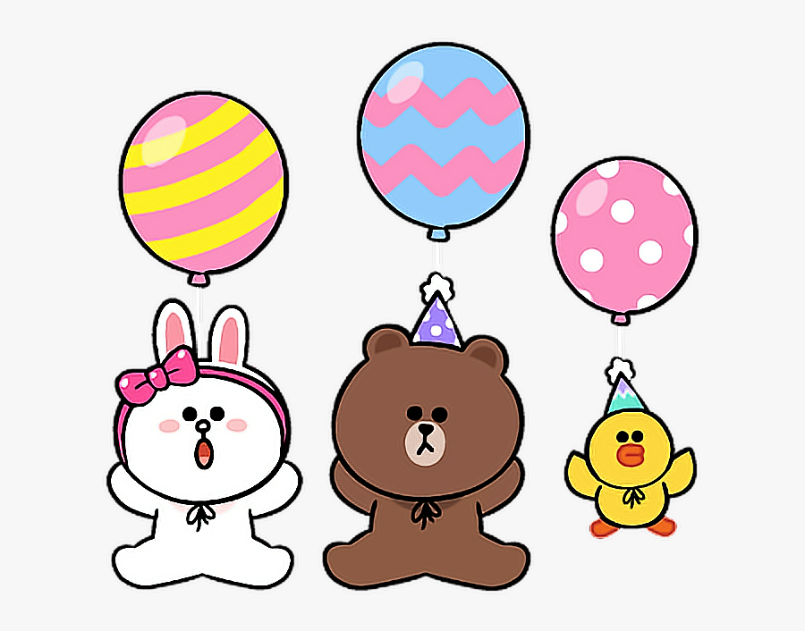 Line Cony Brown Sally Birthday Party Balloon Colorful - Line Sally Happy Birthday, Transparent Clipart