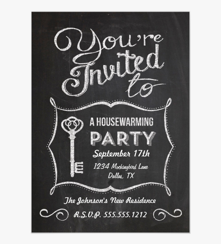 Chalkboard Style Housewarming&nbsp - Birthday, Transparent Clipart