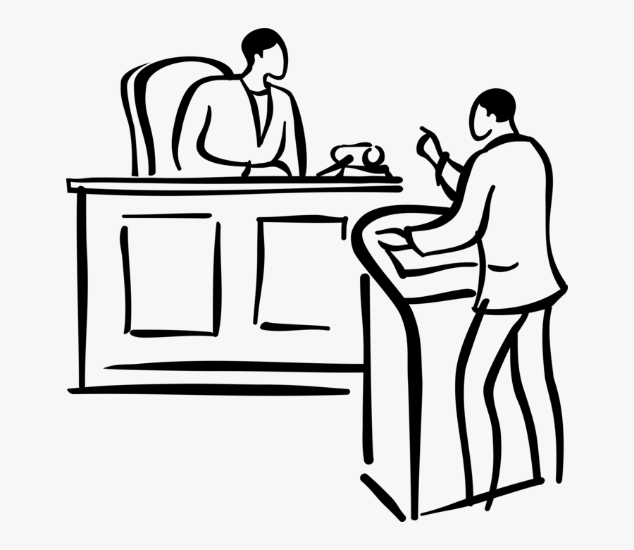 Vector Illustration Of Lawyer Attorney Presents Legal - Lawyer Clipart Black And White, Transparent Clipart