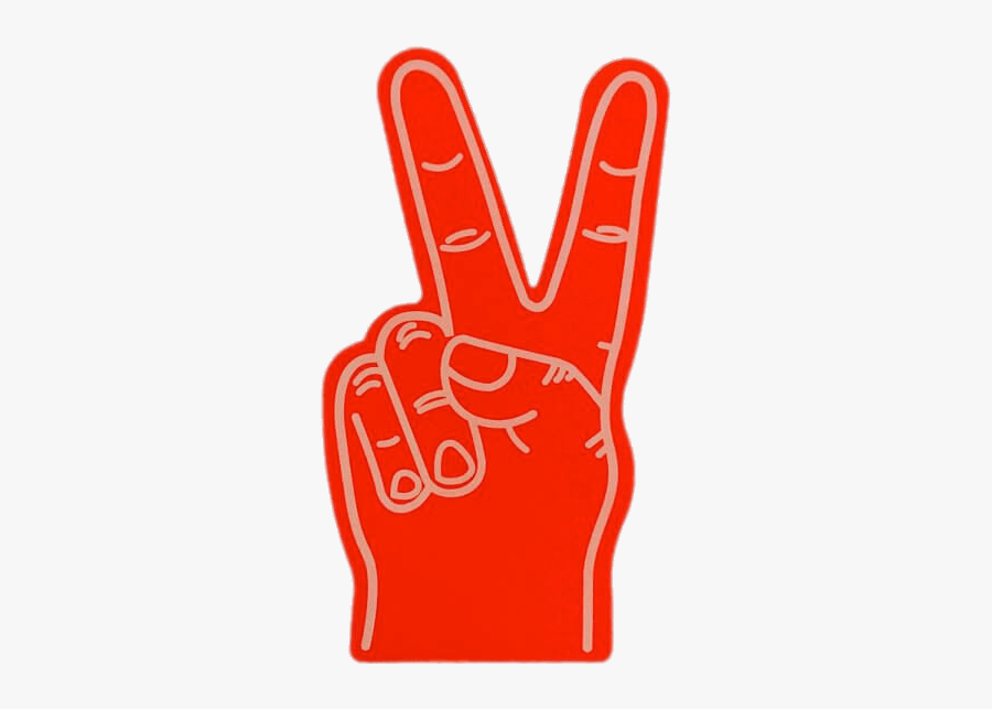 Red Foam Hand Peace - Hand Peace Sign Red, Transparent Clipart