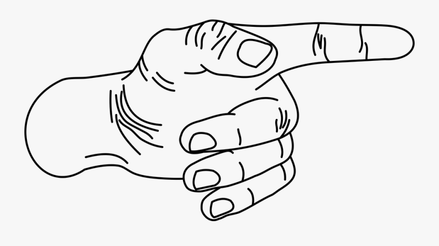 The Hand Hand Fingers Body Thumb Indication Index - Finger Black And White, Transparent Clipart