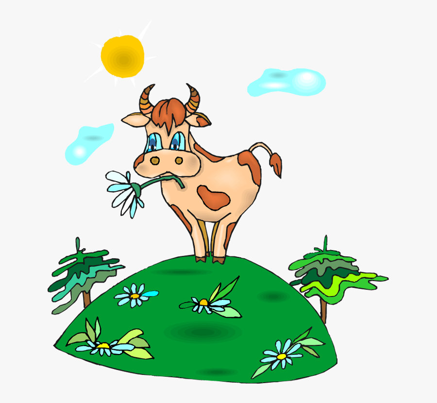 Hill Clipart Illustration - Brown Cow On A Hill Clipart, Transparent Clipart