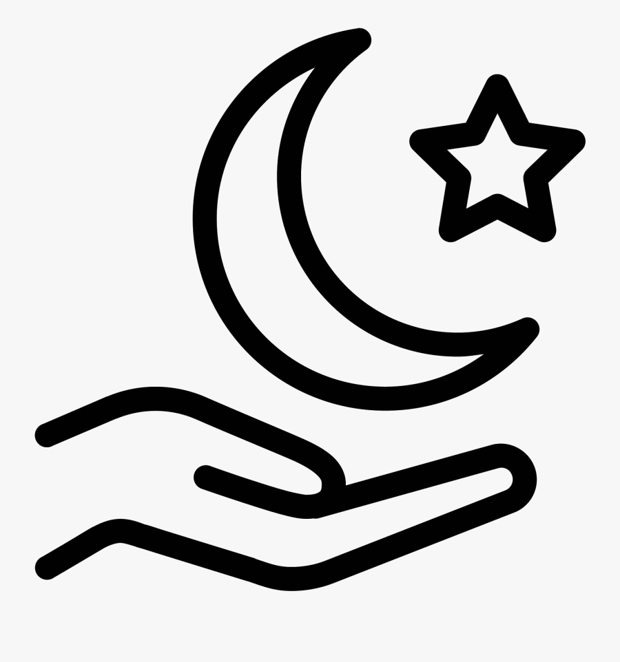 Ramadan Png Image - Star And Moon Outline, Transparent Clipart