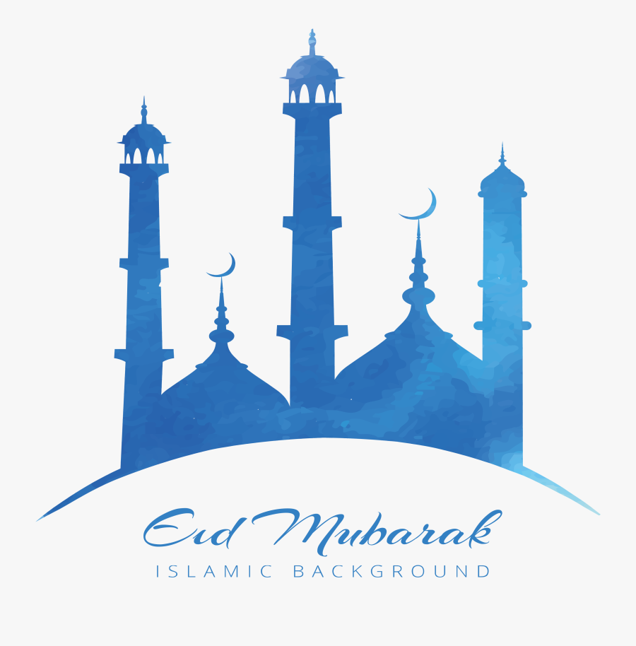 Blue Quran Sky Zayed Mosque Ramadan Poster Clipart - Eid Mubarak Logo Png, Transparent Clipart