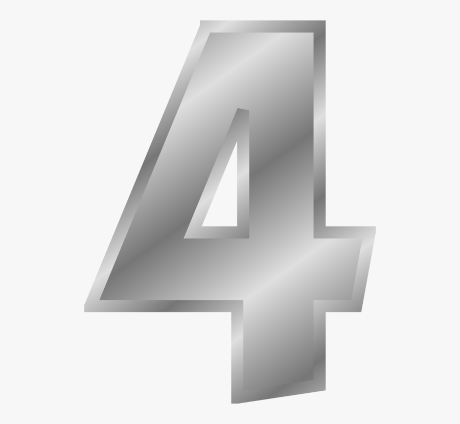 Angle,symbol,triangle Silver Number 4 , Free Transparent Clipart