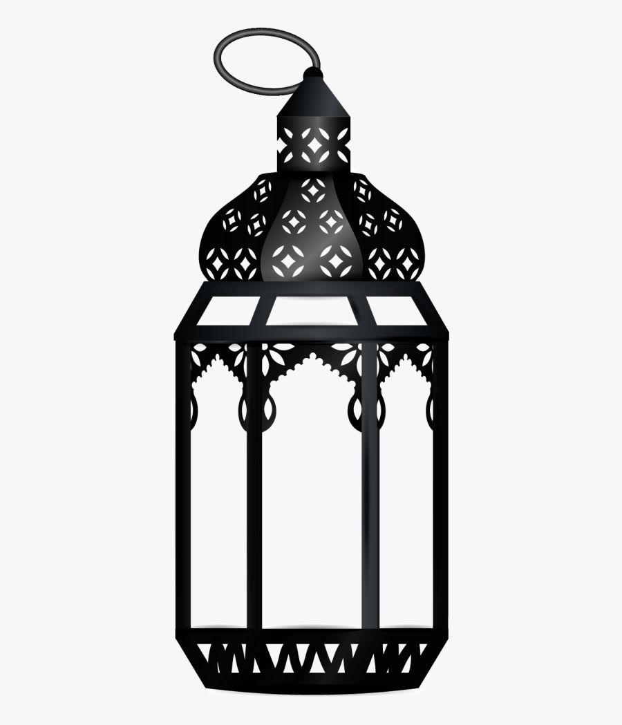Ramadan Lantern Black And White, Transparent Clipart