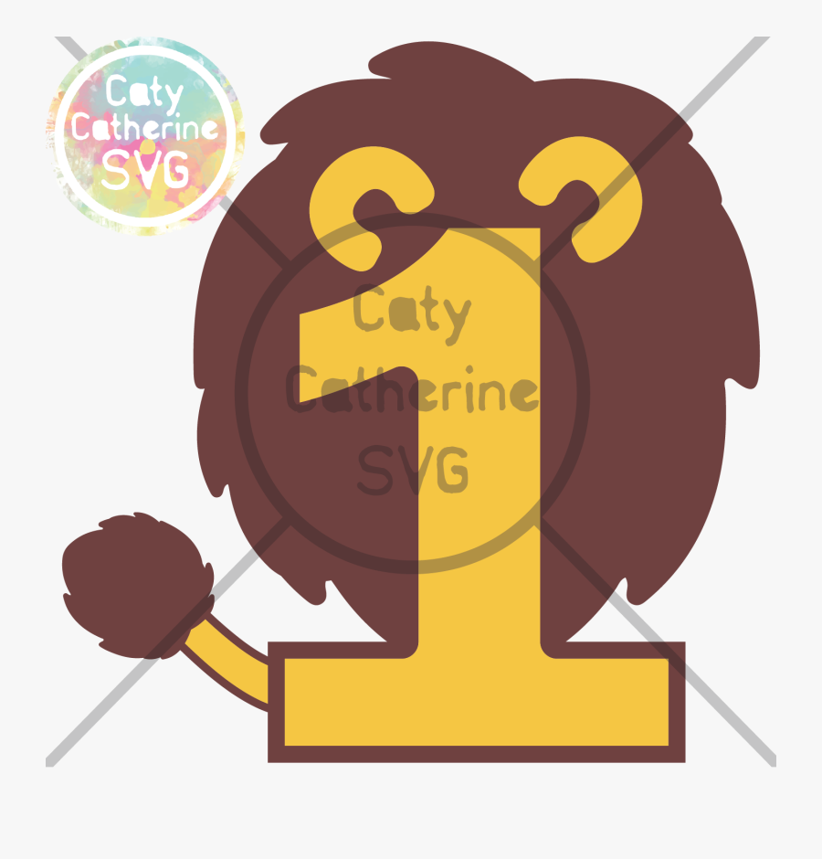 1 One Years Old Birthday Lion Jungle Theme Svg Cut - Number 1 Jungle Theme, Transparent Clipart