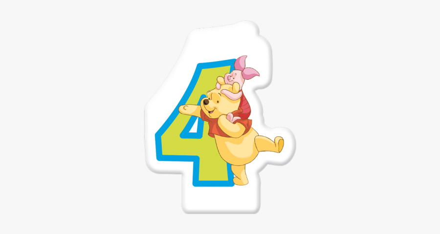 1 Birthday Numeral Candles No - Winnie The Pooh 4 Birthday, Transparent Clipart