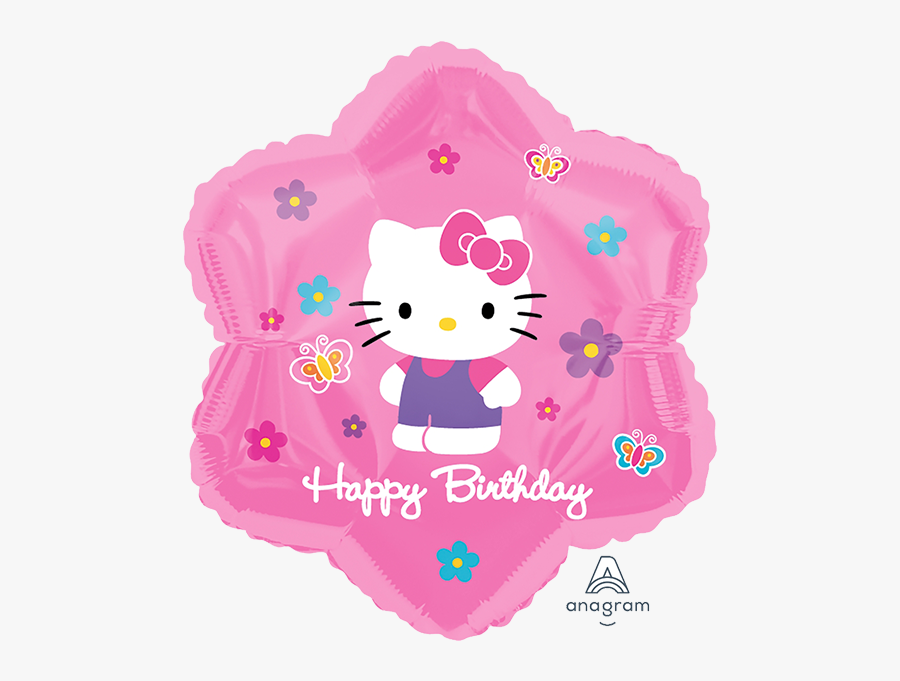 Hello Kitty Happy Birthday Mylar Balloons, Transparent Clipart