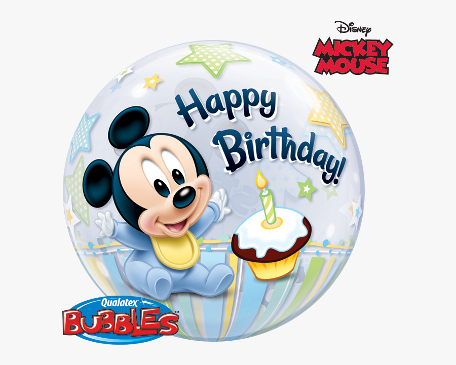 22 - 1st Birthday Balloons Mickey, Transparent Clipart