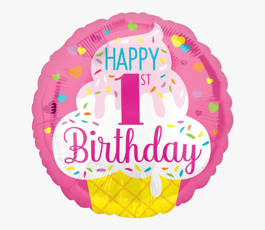 Happy Birthday First Year Girl, Transparent Clipart