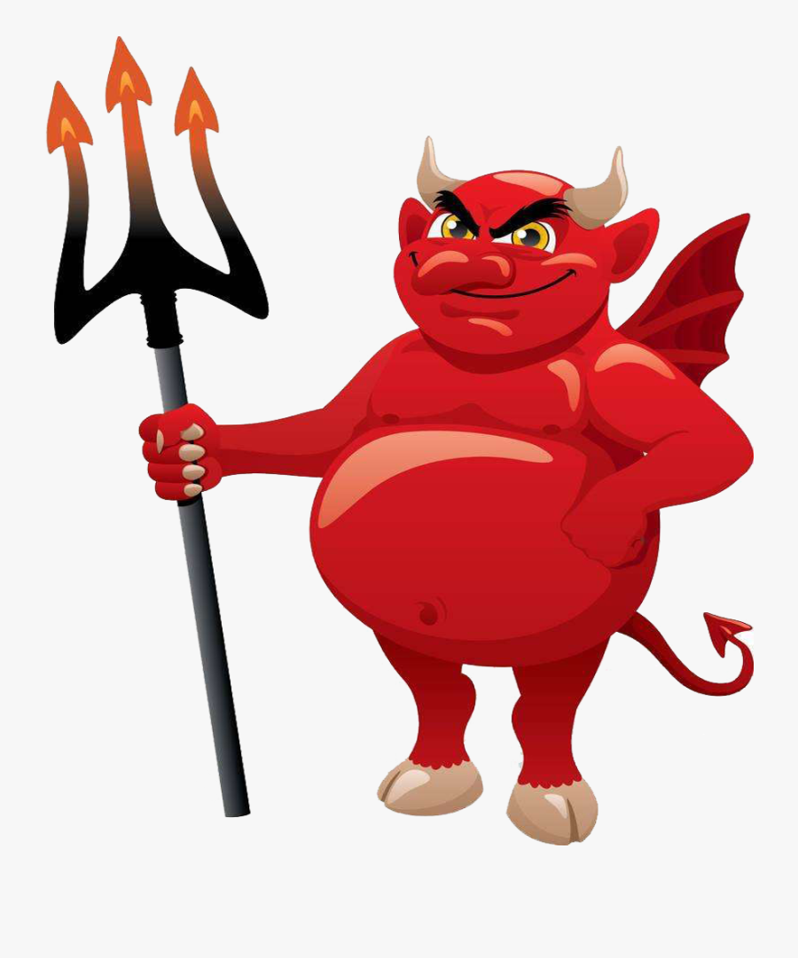 Devil Clipart Trident - Devil Cartoon Transparent Background, Transparent Clipart
