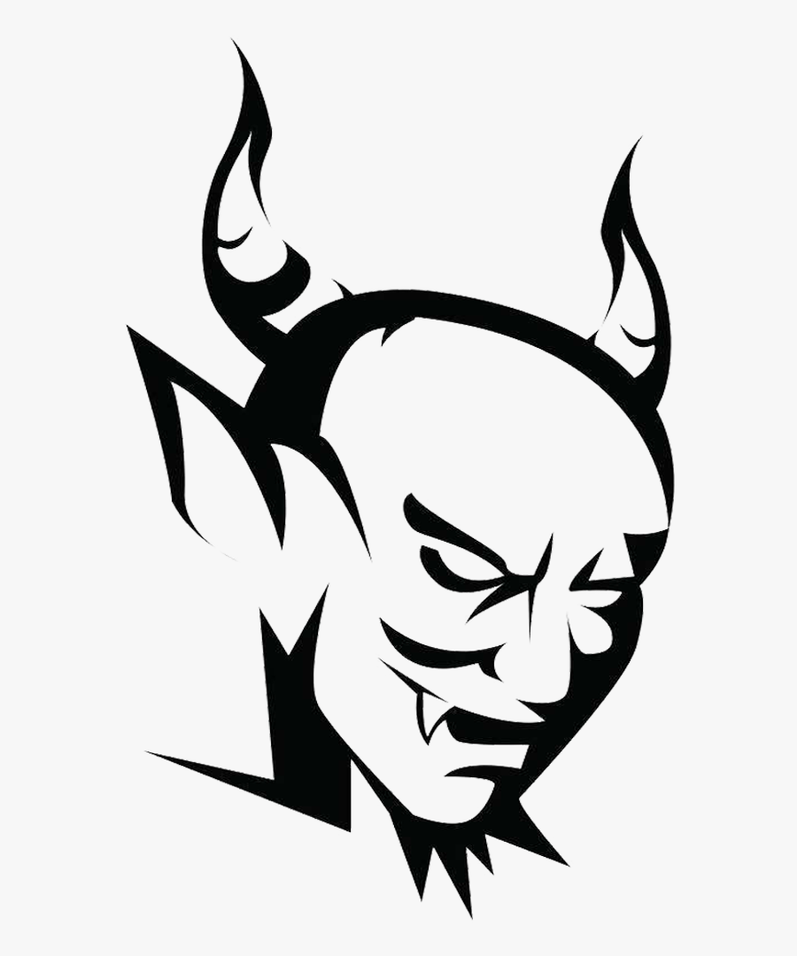 Transparent Satanic Clipart - Devil Clipart Black And White, Transparent Clipart