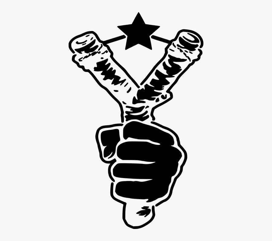 Finger,clip Art,black And White,symbol - Gogol Bordello Slingshot, Transparent Clipart