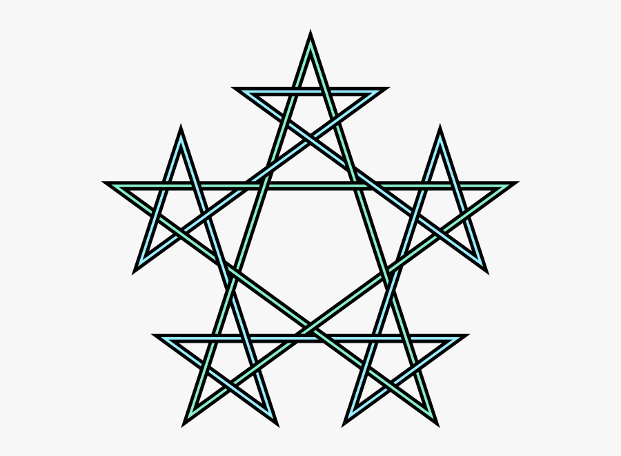 Pentagrams Interlaced Pattern - Occult Symbol Star, Transparent Clipart