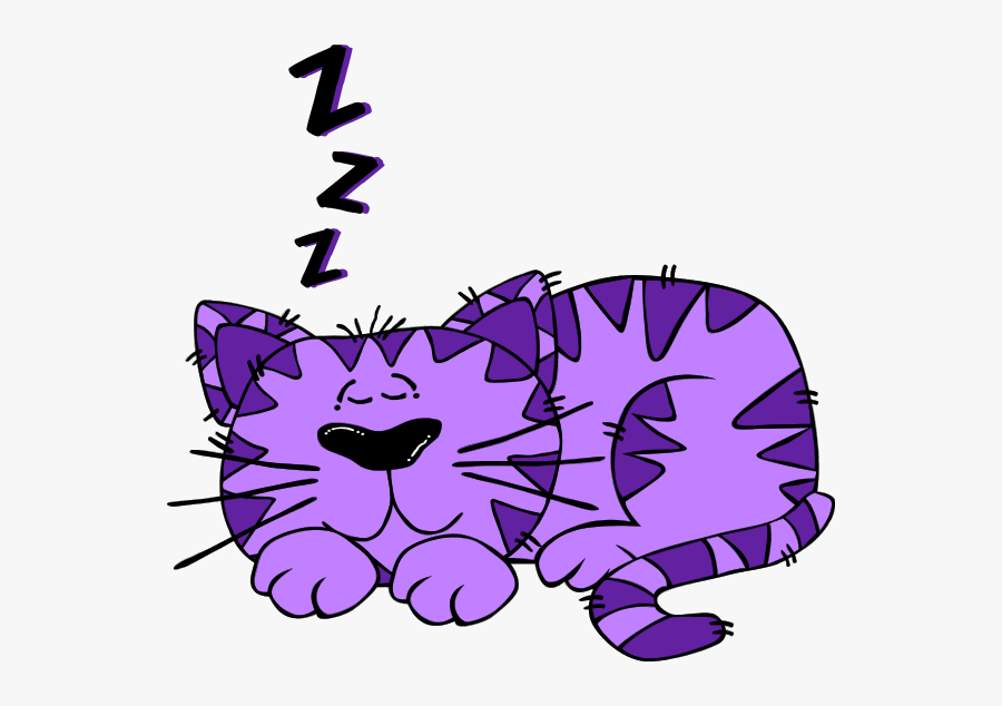 Cheshire Cat Clipart Purple - Clipart Cat Sleeping, Transparent Clipart