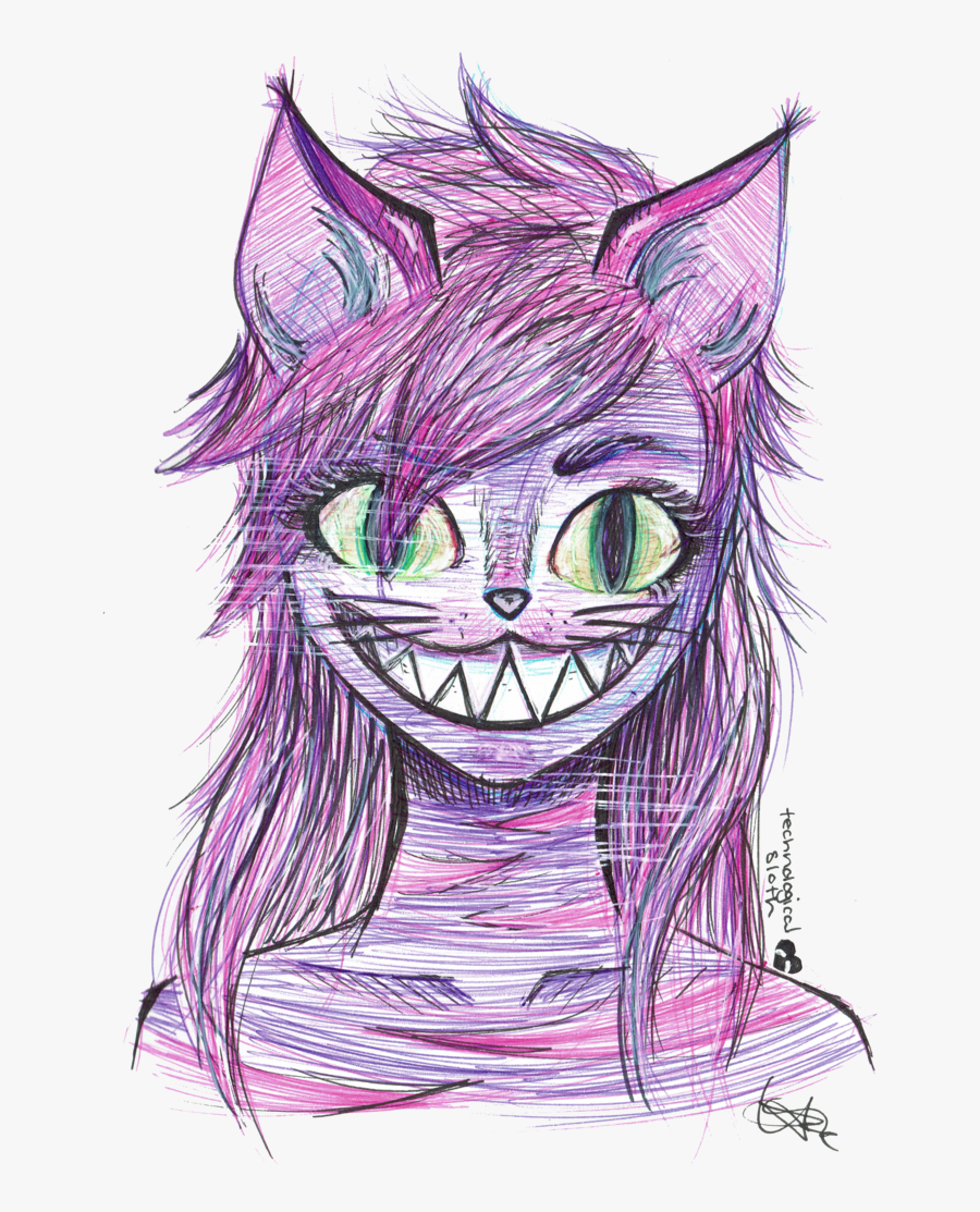 Transparent Cheshire Cat Smile Clipart - Cheshire Cat Girl Art, Transparent Clipart