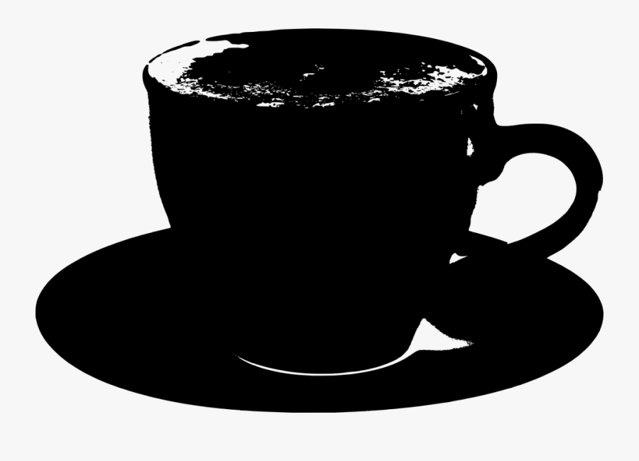 Mug Cappuccino Restaurant Cup Drink Coffee - Cappuccino Black And White Png, Transparent Clipart