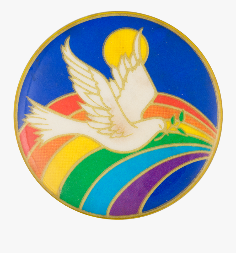 Clip Art And Busy Beaver Button - Dove And Rainbow, Transparent Clipart