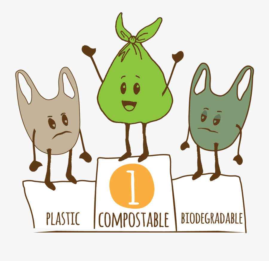 Comp Bio Plastic Bags-01 - Biodegradable Plastic Bags Cartoon, Transparent Clipart