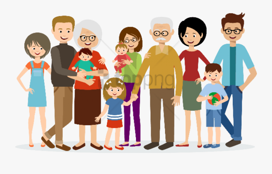 Big Family Animated Png Image With Transparent Background - Big Family, Transparent Clipart