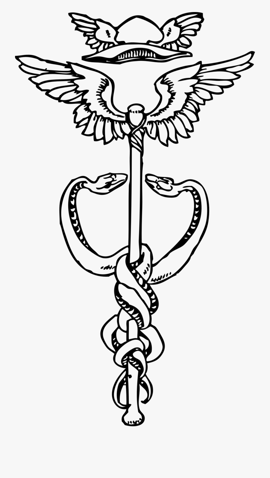 Caduceus Tattoo Png, Transparent Clipart