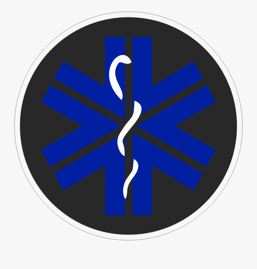 Caduceus Staff Star Of Life Black Background White - Circle, Transparent Clipart