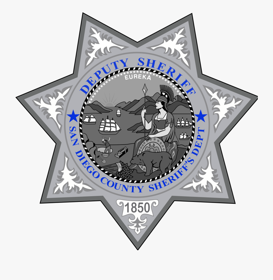 Clip Art Sheriff Badge Vector - San Diego Sheriff's Department Badge, Transparent Clipart