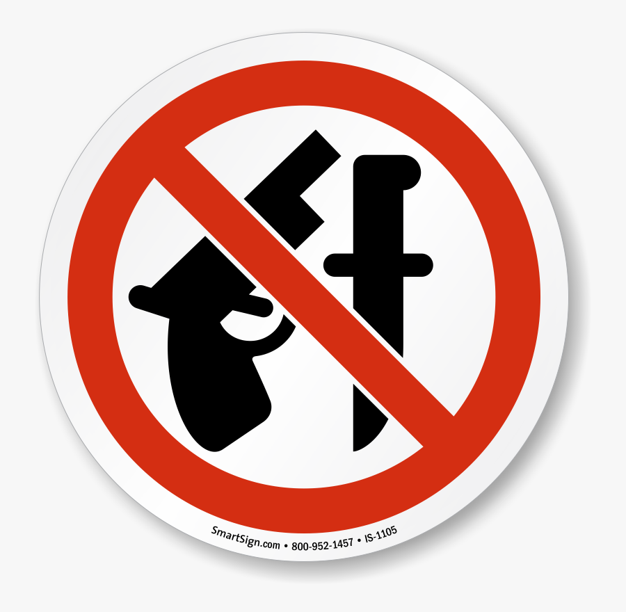 Iso Prohibited Action Signs - Prohibition Signs Weapons, Transparent Clipart