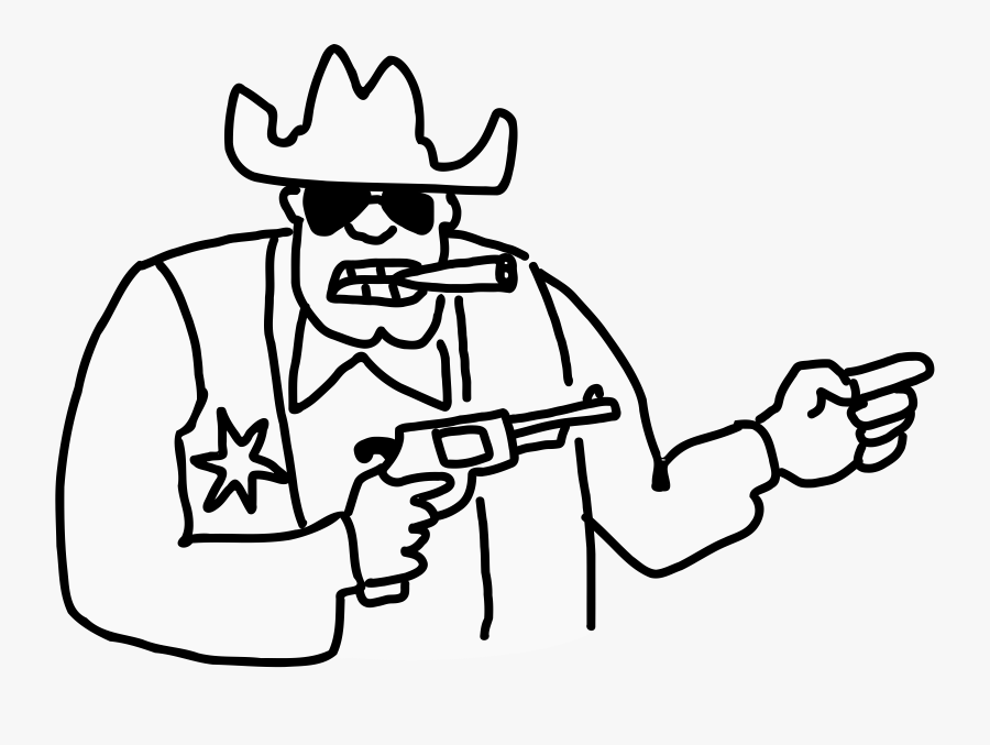 Art,monochrome Photography,headgear - Sheriff Drawing, Transparent Clipart