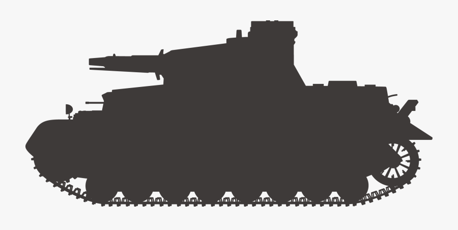 Panzer Iv Tank Type 10 Silhouette - Panzer Iv Tiger Silhouette, Transparent Clipart