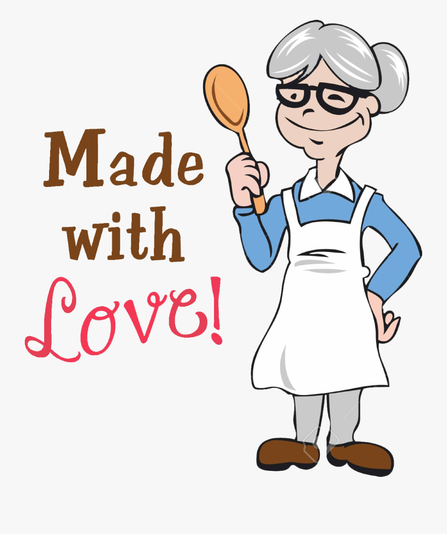 Grandmother Clipart Cooking - Old Lady Chef Cartoon, Transparent Clipart