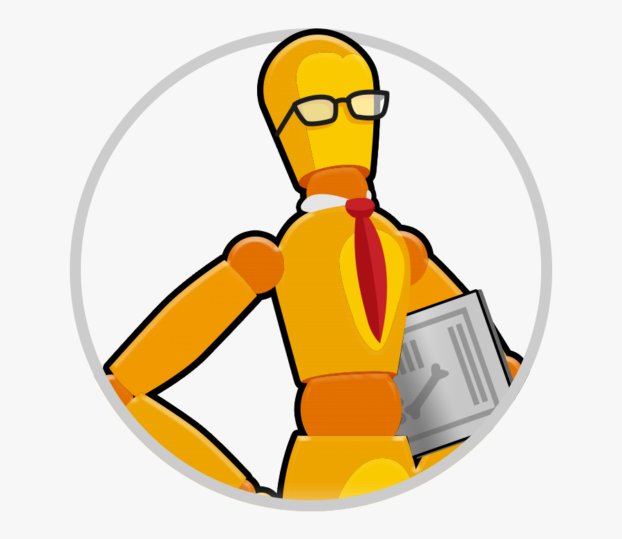 Nerdy Wooden Mannequin, Transparent Clipart