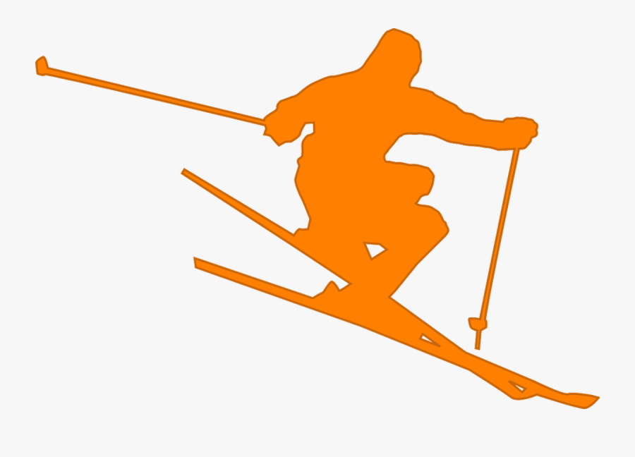 Skier, Ski, Freestyle, Aggressive, Jump, Skiing, Orange - Skiing Clipart Transparent Background, Transparent Clipart