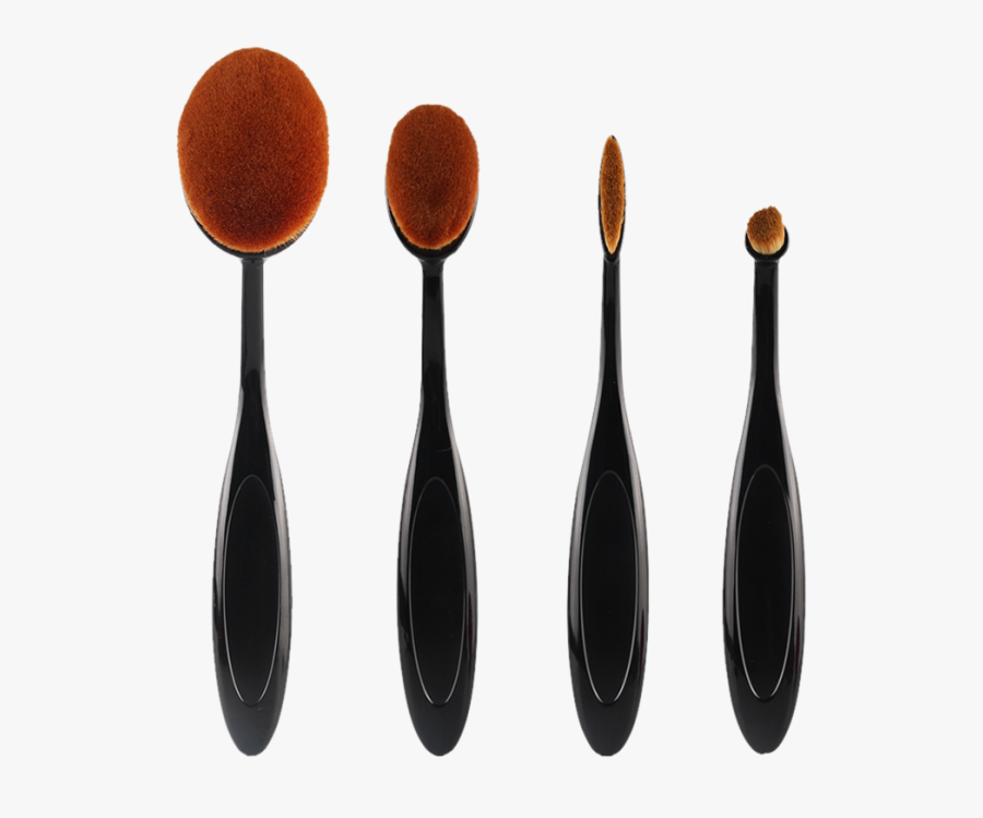 Spoon,cutlery,wooden Utensil,wood - Maange 4 Pcs Oval Makeup Brushes Set, Transparent Clipart