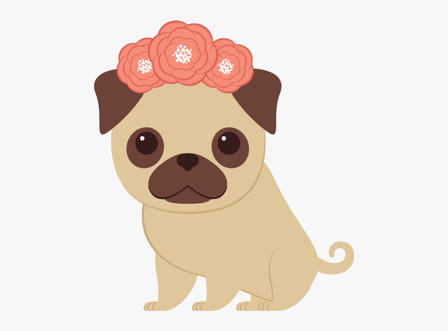 Creating The Wreath And - De Perro Pug En Dibujos, Transparent Clipart