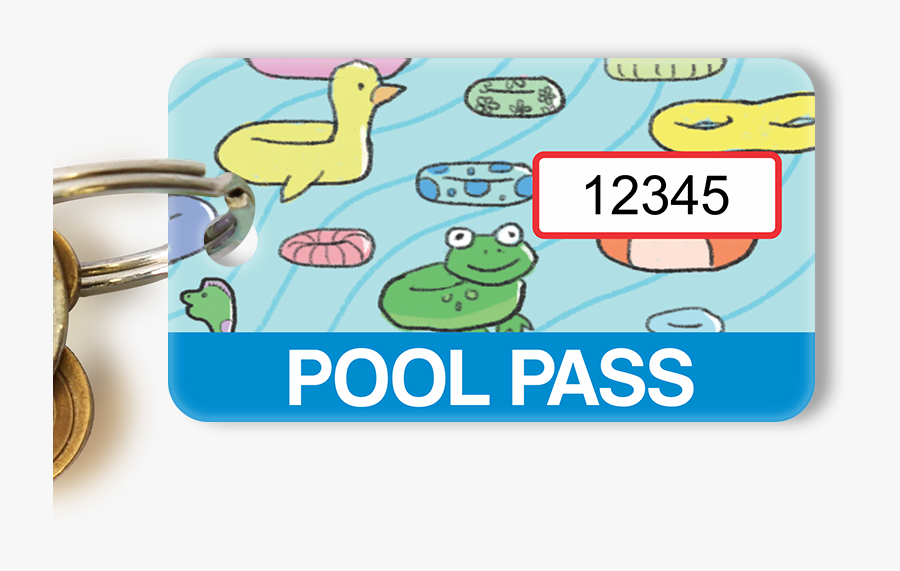 Pool Pass Tag With Consecutive Numbers - Free Pool Pass, Transparent Clipart