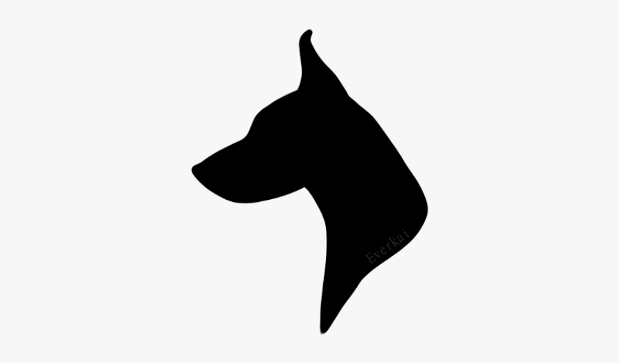 Dog Head Silhouette - Head Doberman Silhouette, Transparent Clipart