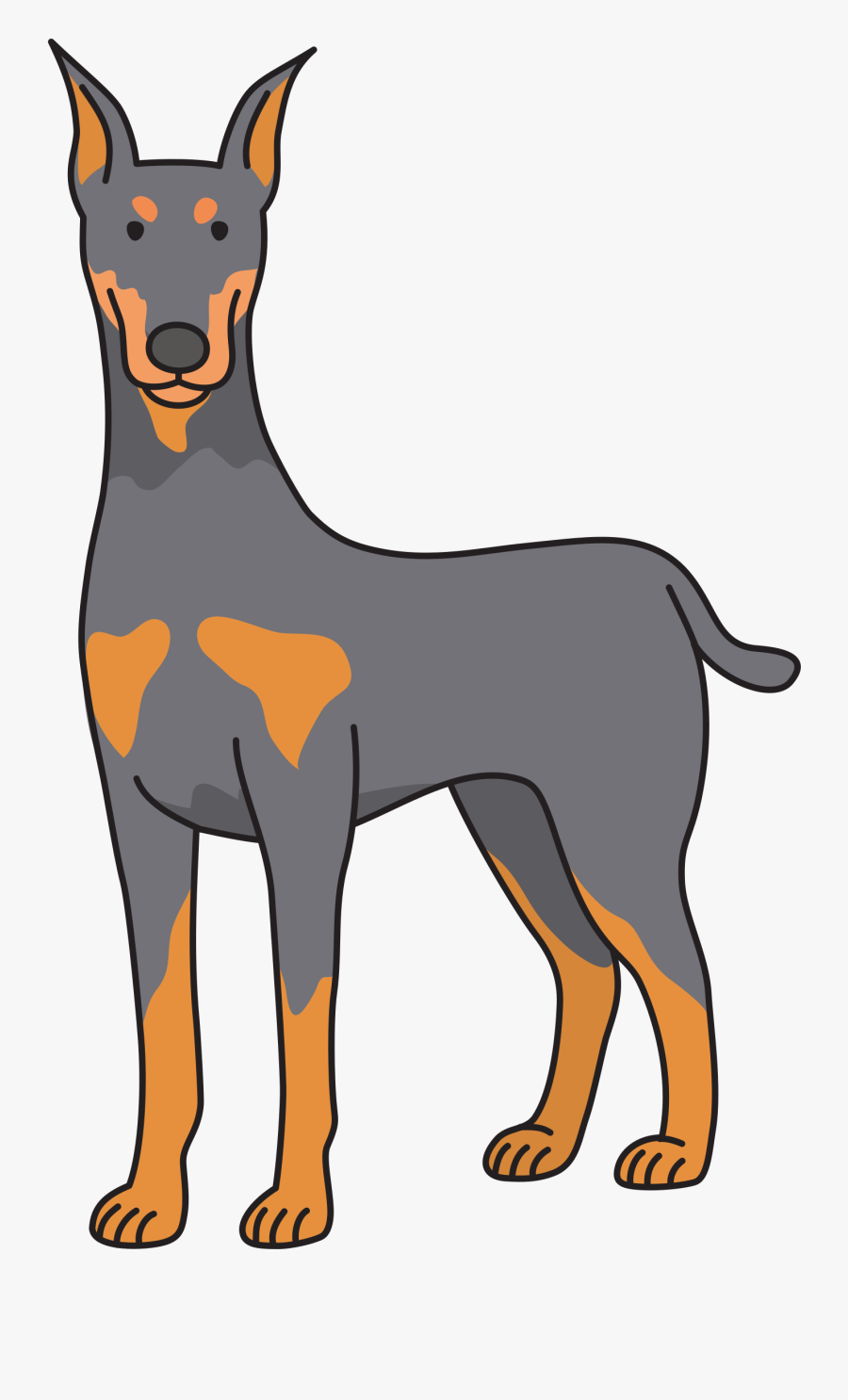 Dog Icons Png Free - Doberman Clipart, Transparent Clipart