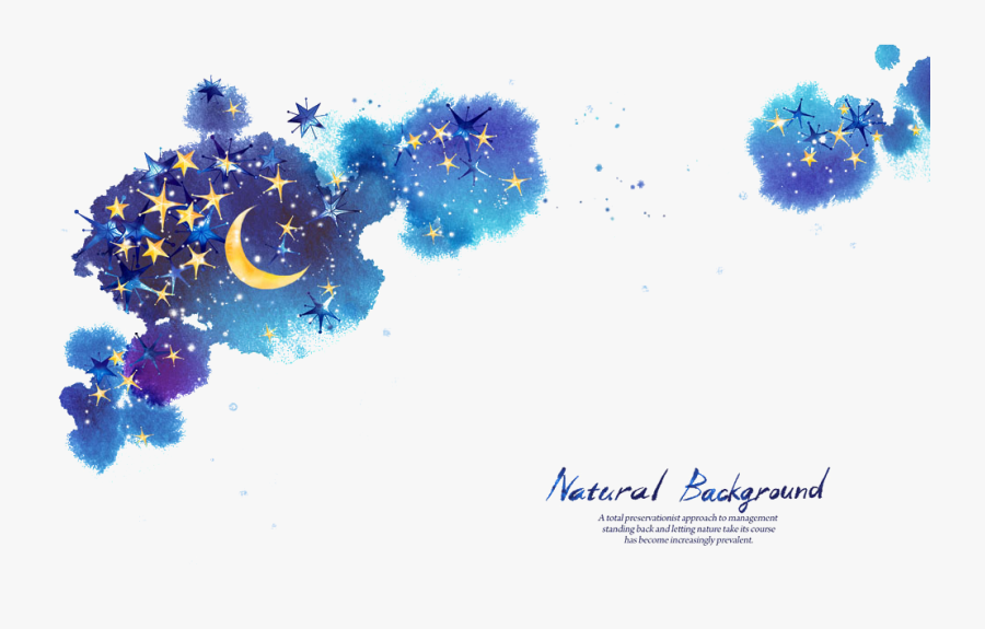 Star Moon Night Sky - Starry Night Background Png, Transparent Clipart