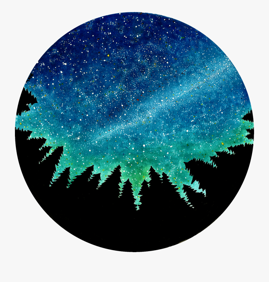 Astronomy Drawing Night Landscape - Night Sky Drawing, Transparent Clipart