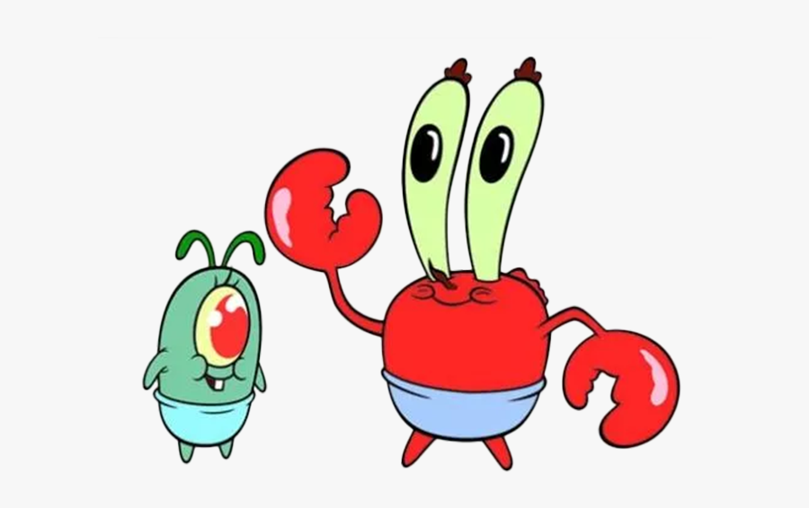 Mr Krabs And Karen Squarepants Squidward Tentacles - Baby Mr Krabs And Plankton, Transparent Clipart