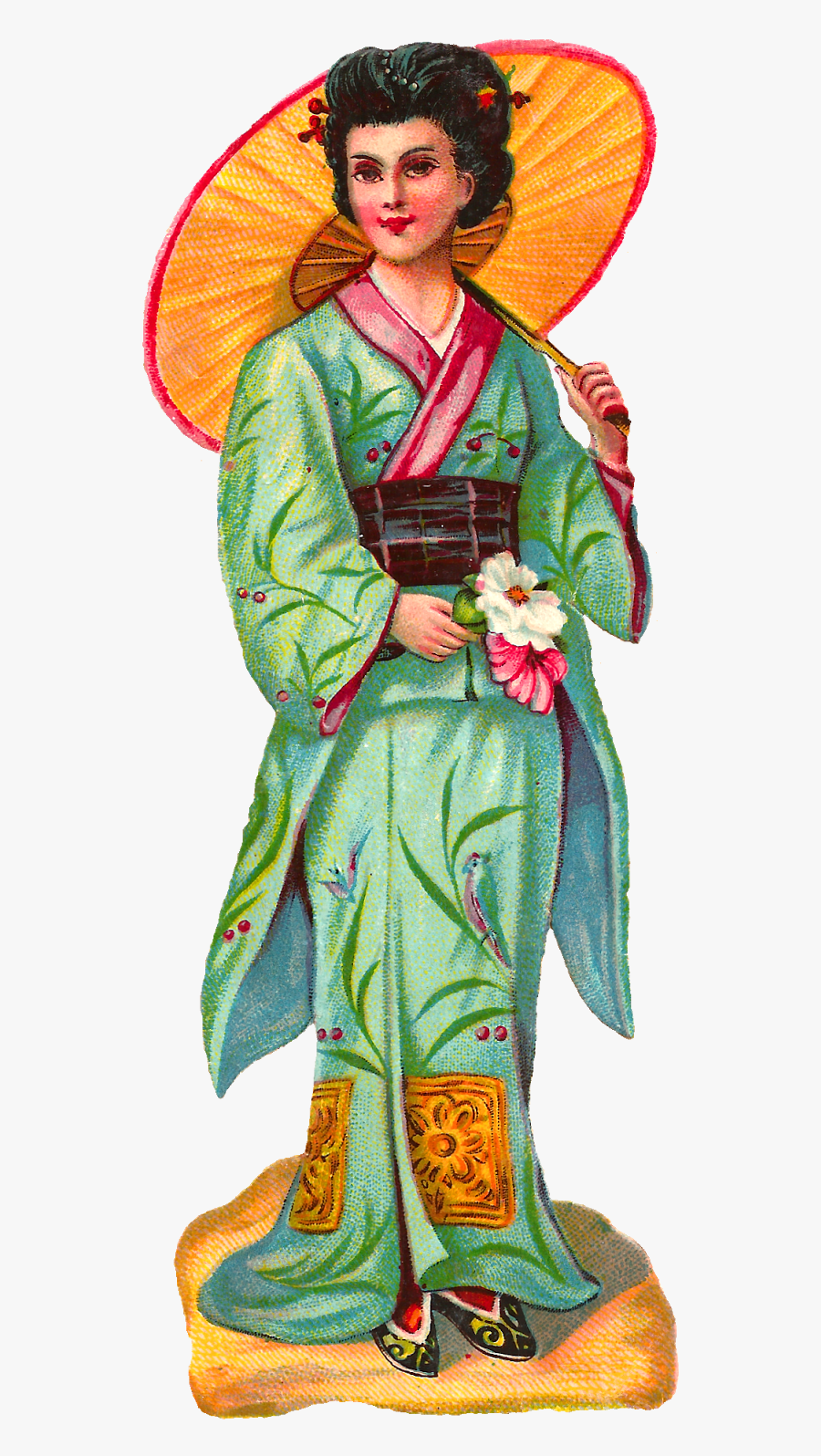 Vintage Kimono Png, Transparent Clipart