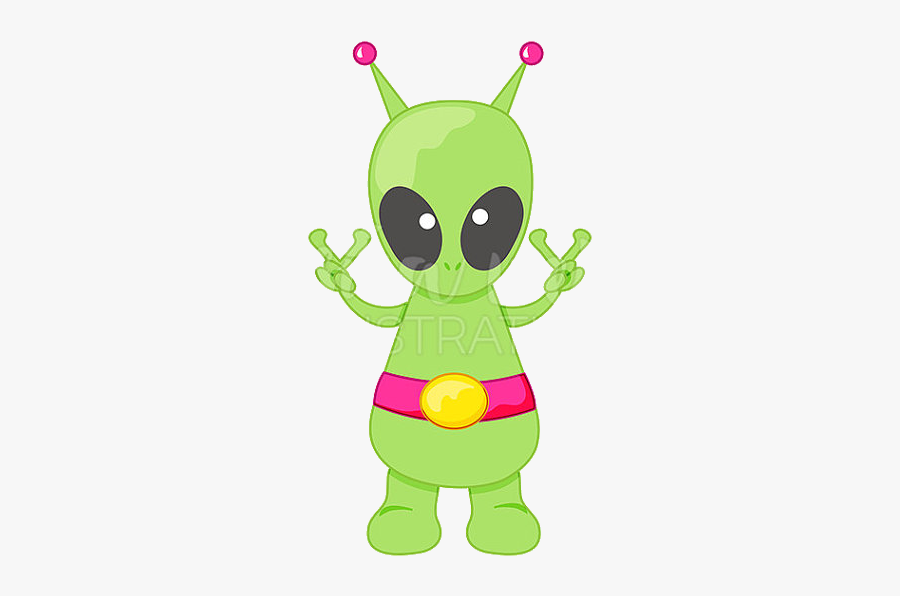 Alien Peace Cute Digital Clipart Clip Art Transparent - Cute Picture Of An Alien, Transparent Clipart