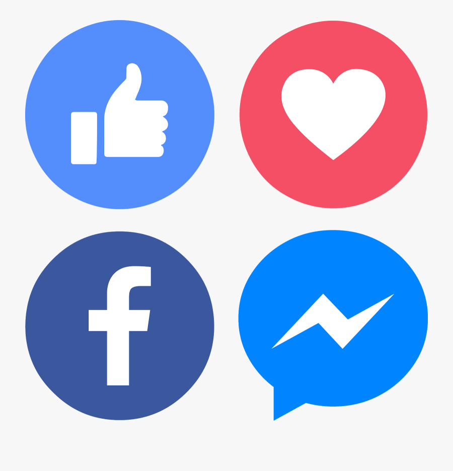 Download Icons Facebook Messenger Like Love Vectors - Youtube Facebook Instagram Logo Png, Transparent Clipart