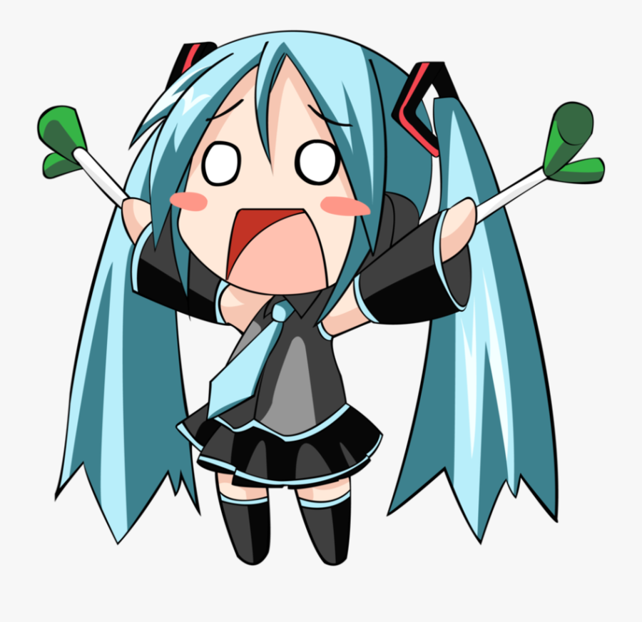 Transparent Panic Clipart - Hatsune Miku Chibi Leek, Transparent Clipart