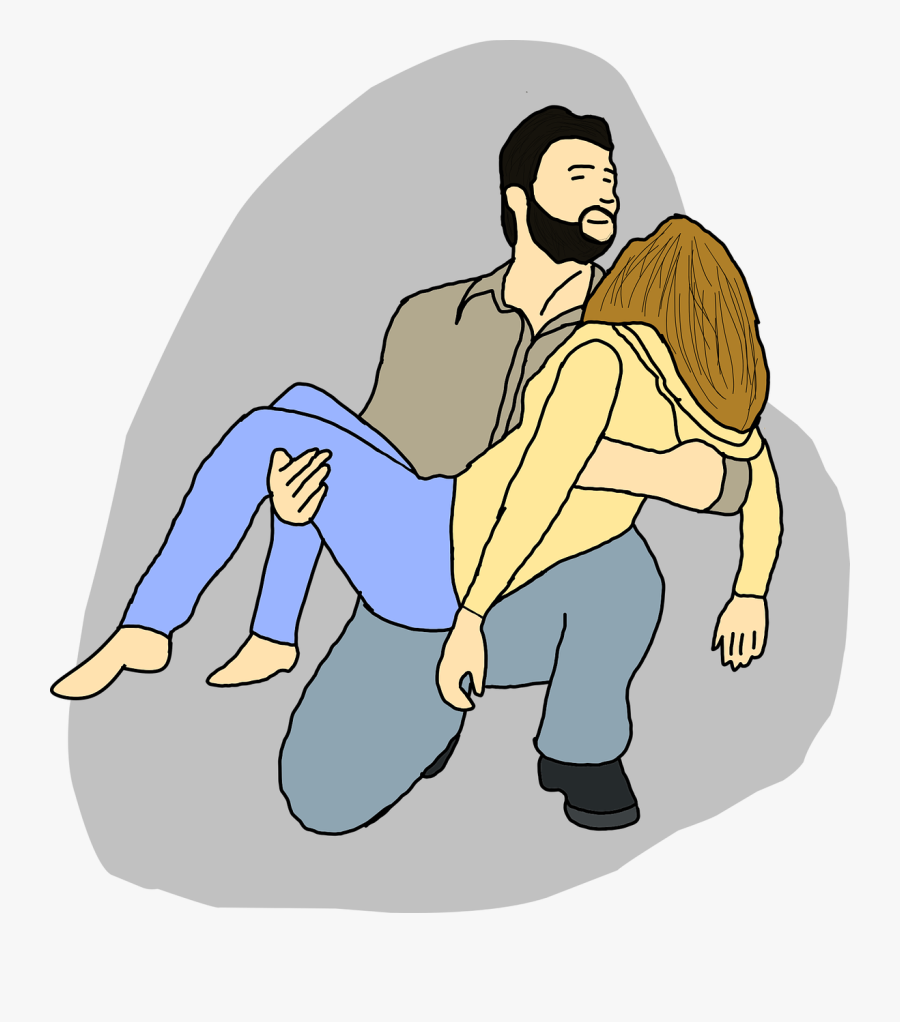 Woman, Man, Police, Holding, Wife, Husband, Sickness - 旦那 の 前 で 倒れる 妻, Transparent Clipart